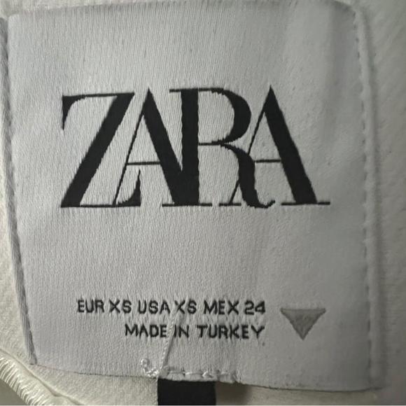Zara NWOT Woman Cropped blazer with V-neck White | Size XS - Picture 7 of 10